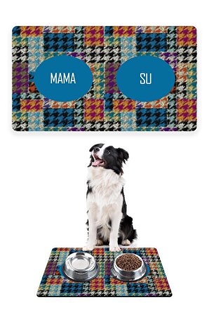 Tuval Köpek Mama Altlığı Mama Paspası Köpek Mama Eğitim Paspası 50x35cm