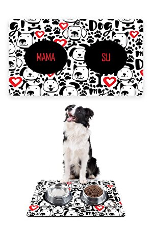 Love My Dog Köpek Mama Altlığı Mama Paspası Köpek Mama Eğitim Paspası 50x35cm