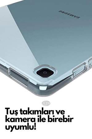 Monker Samsung Galaxy Tab S6 Lite P610 P615 Uyumlu Şeffaf Silikon 10.4 inç Tablet Kılıfı Kapak Renksiz