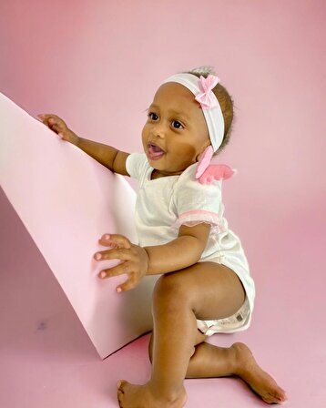 Minique Angel Pink Kız Bebek Bandanalı Atlet Seti