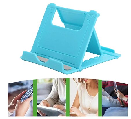 Mini Masaüstü Cep Telefonu Tutucu Cep Telefonları Ve Tabletler Için Katlanabilir Stand Taşınabilir, Kaymaz Ve Koruma Ev Ofis için Mini Telefon Desteği (mavi)