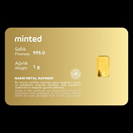 Minted 1 Gr 995,0 Külçe Altın