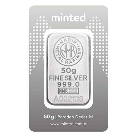 Minted 50 gr Külçe Gümüş (Nadir Metal)