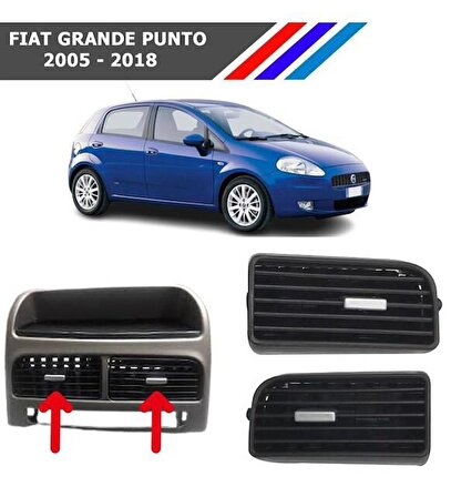 Fiat Grande Punto Orta Havalandırma Izgarası Sol Ve Sağ Takım Gri Düğmeli 2005-2018 M742