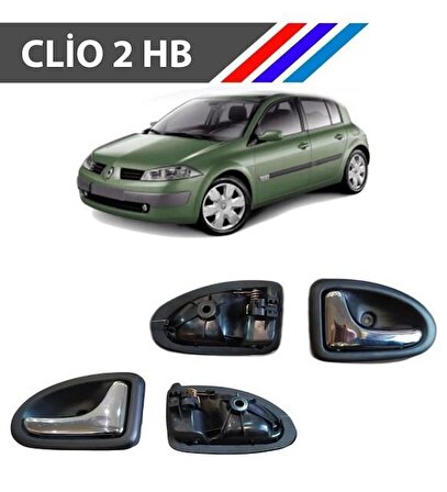 Clio 2 HB Kasa Iç Açma Kolu 4 Adetli Takım Parlak Krom M3368-3369