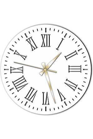 Dekoratif Ahşap Duvar Saatleri , Lazer Duvar Saati , Venüs Model Saat , Beyaz Renk , 40x40 Cm