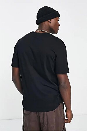 Siyah Oversize Baskılı T-Shirt - Unisex