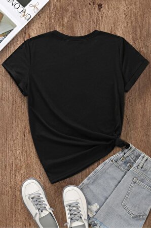 Happy Unisex Siyah Oversize T-Shirt - Özgün Baskı ve Geniş Kesim