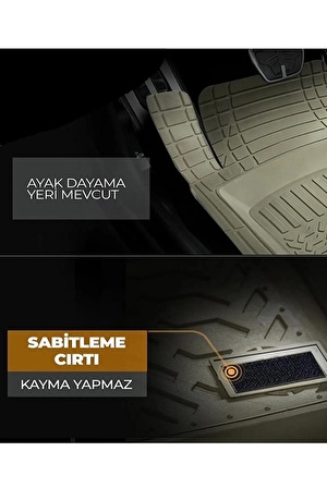 Volvo V40 2012 Sonrası Üniversal Pro Bej Havuzlu Paspas 