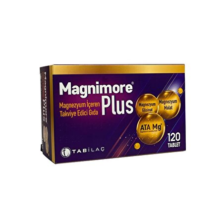 Tab İlaç Magnimore Plus Magnezyum İçeren Takviye Edici Gıda 120 Tablet