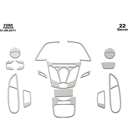 Meriç® Ford Fiesta Ön Torpido Kaplama 22 Parça 2010-2016