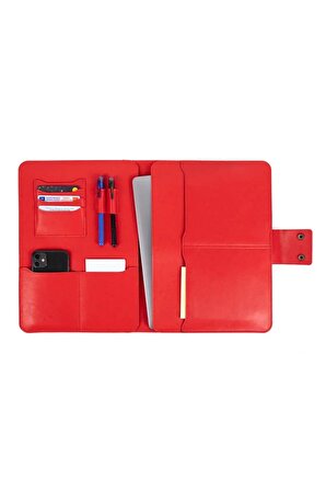 Macbook Air Pro 13-14 Inç Organizer Evrak & Laptop & Tablet Çantası Kırmızı