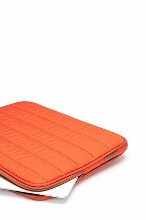 Kılıf Notebook Çanta Tablet Laptop Kılıfı 13"-13,3" Uyumlu Çizgili Su Geçirmez Kumaş Turuncu
