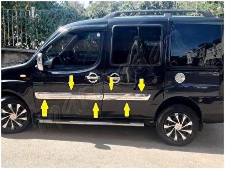 Fiat Doblo Krom Yan Kapı Çıtası 2006-2012 4 Parça Paslanmaz Çelik