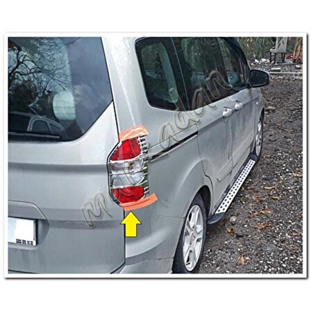 WOC Chrome Ford Tourneo Courier Krom Stop Çerçevesi 2014 Sonrası 2 Parça Abs Krom
