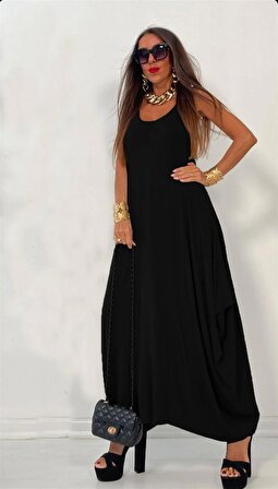 Markano Sandy Kumaş,Askılı Çan Etek Elbise