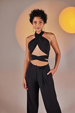 Markano Wrap Top Siyah