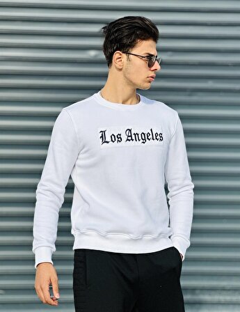 Miron Los Angeles Sweatshirt Regular Fit-Beyaz