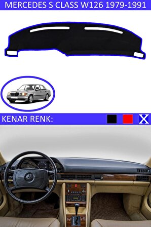 Mercedes Vito W447 2014-2021 İçin Uygun Torpido Koruma Halısı Siyah Kenar Renk Mavi