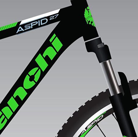 Bianchi Aspid 27 27.5 Jant V Fren Dağ Bisikleti (Mat Siyah Yeşil Beyaz)