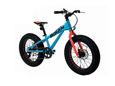 Bisan Limit 20 Çocuk Bisikleti Fat Bike (Mavi Turuncu)