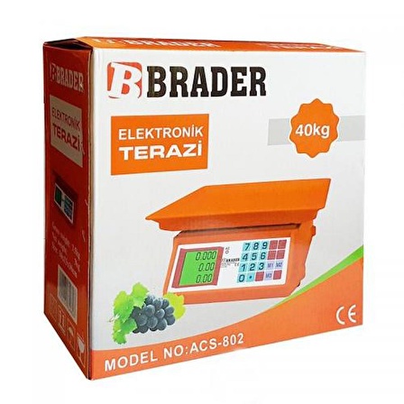 Brader Acs-802  Şarjlı Dijital Çift Taraflı Hassas Elektronik Terazi 40 Kg Ürün Hafızalamalı