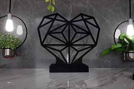 M&C Concept Kalp Tekli Metal Mumluk - Siyah