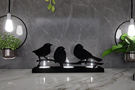 M&C Concept Birdy 3'lü Metal Mumluk - Siyah