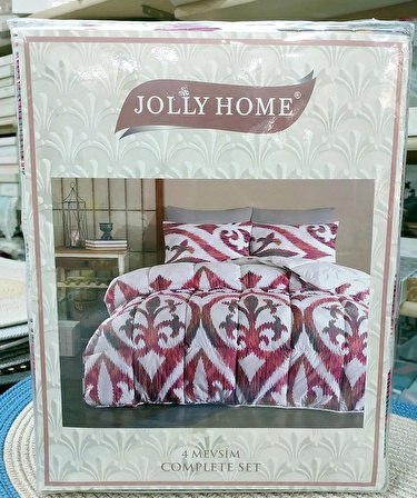 Jolly Home 4 Mevsim Tek Kişilik Kapitoneli Nevresim Takımı-Arya Fuşya