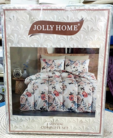 Jolly Home 4 Mevsim Tek Kişilik Kapitoneli Nevresim Takımı-Lina Somon