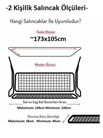 Mandaş Süngersiz 2 Kişilik Salıncak Minder Seti (Pamuklu Kumaş)-Bej