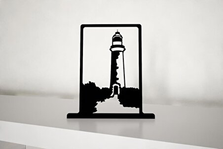 M&C Concept Deniz Feneri Metal Masa Süsü - Biblo - Siyah