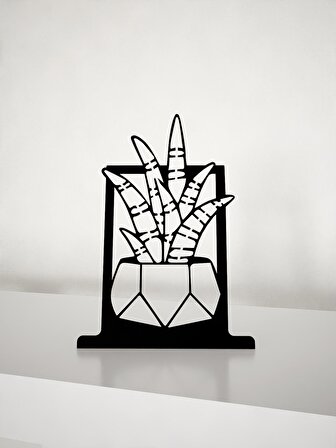 M&C Concept Kaktüs Model-8 Metal Masa Süsü - Biblo - Siyah