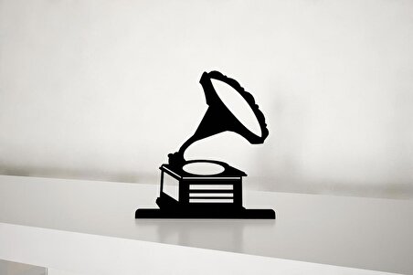 M&C Concept Gramafon Metal Masa Süsü - Biblo - Siyah