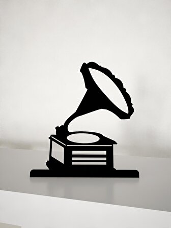 M&C Concept Gramafon Metal Masa Süsü - Biblo - Siyah