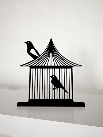 M&C Concept Kuşlar Metal Masa Süsü - Biblo - Siyah