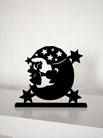 M&C Concept Moon Metal Masa Süsü - Biblo - Siyah