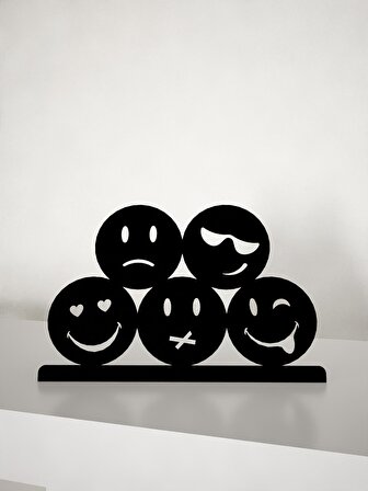 M&C Concept Smiley Metal Masa Süsü - Biblo - Siyah