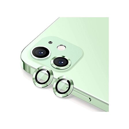 İphone 11 Uyumlu Temperli Cam Metal Gövde Halka Kamera Lens Koruyucu