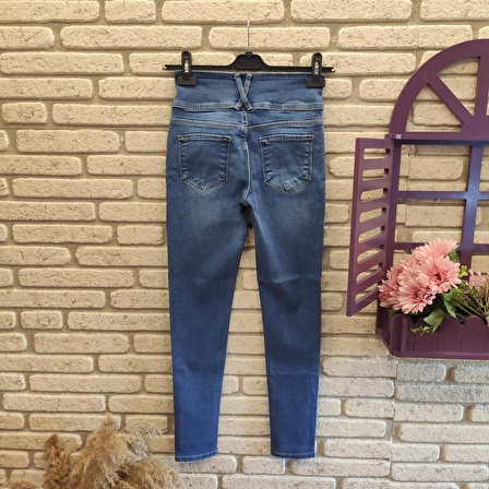 Motto10butik Yüksek Bel Likralı Jean Pantolon 90 Cm