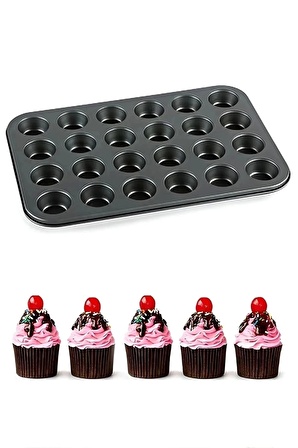 24 Lü Muffin Mini Kek Kalıbı Cup Fırça Spatula Set Pasta Kek Çörek Hazırlama Pişirme 2 Li Set