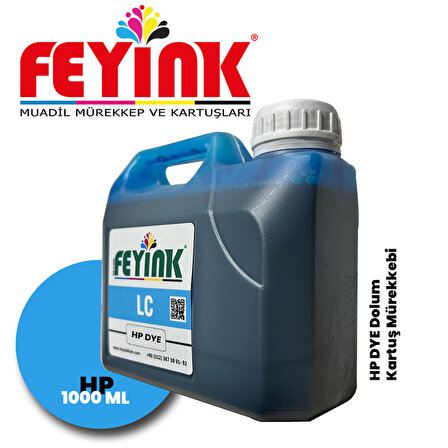 Feyink® Hp Vivera T Serisi Plotter DYE Kartuş Dolum Mürekkebi T610/T770/T790/T795/T920/T2300/LC (Light Cyan) -1000ml-