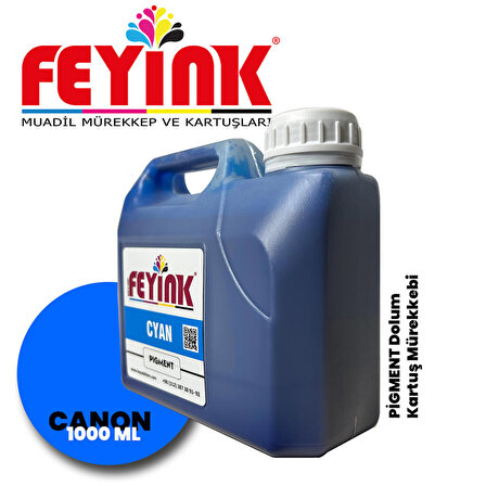 Feyink® Canon Lucia TM-TX Serisi Plotter Pigment Kartuş Dolum Mürekkebi PFI-310 PFI-710 C (Cyan) -1000ml-