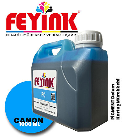 Feyink® Canon Lucia Pro Serisi Plotter Pigment Kartuş Dolum Mürekkebi PFI-1300 PFI-1700 PC (Photo Cyan) -1000ml-