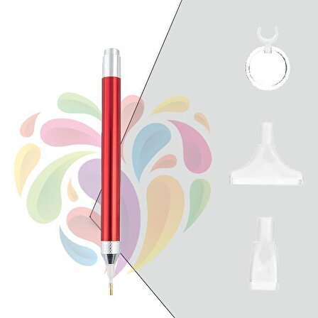 Movas Sanat Işıklı Kalem | Kırmızı- Büyüteç ve 4'lü-10'lu Uçlar | E2020AK6