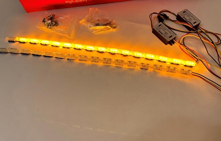 Selamlamalı Far İçi Kristal Gündüz Ledi Audi Stil Kayar Sinyalli Led 60cm