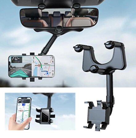 Araç Telefon Tutucu Dikiz Aynası Telefon Tutucu Uzayan Ayarlanabilir Dönerli