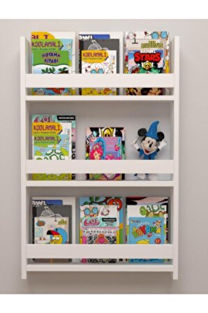 Montessori Çocuk Odası Eğitici Duvar Rafı Kitaplık 60*90 Cm