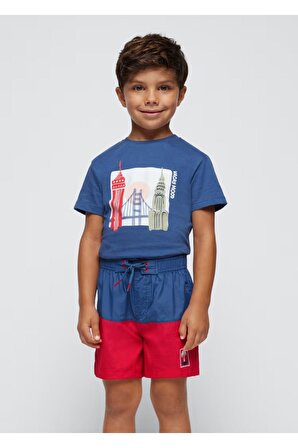 Mayoral 2'li Baskılı Erkek Çocuk T-Shirt Set Lacivert