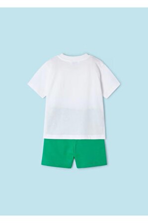 Mayoral Erkek Çocuk 2 Parça Baskılı T-Shirt - Şort Takım Yeşil